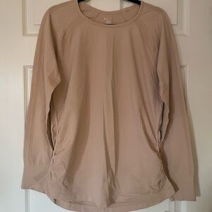 🤍 GAIAM Beige Long Sleeve Ruched Athletic Top | Size XXL